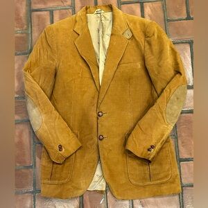 Carl Michaels Corduroy Sport Coat Mens 42R Brown Cotton Elbow Patch EUC